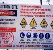 Australia does the best work site signs…