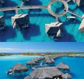 This is what the Four Seasons Hotel looks like in Bora Bora…
