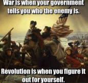 Difference between war and revolution…