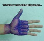 Ball point tattoo…