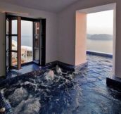 Indoor and outdoor hot tub…
