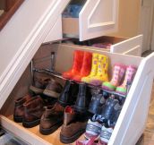Stair shoe storage…