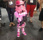 Little girl proves Stormtroopers look good in pink…