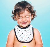 Toddlers react after they suck on lemons…