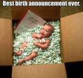 Best way to announce your new baby…