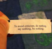 How to avoid criticism…