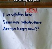 Haiku by a 4th grader…