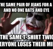 Using the same clothes…