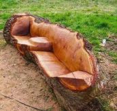 Amazing carved log seat…
