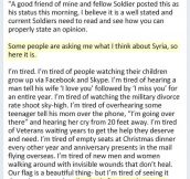 A soldier’s perspective on Syria…