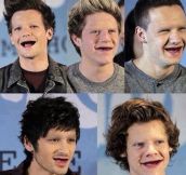 One Direction without teeth or eyebrows…