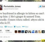 New boyfriend is allergic to cats…
