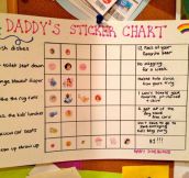 Dad’s sticker chart, from mom…
