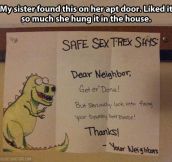 Safety tips from T-Rex…