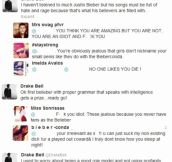 Drake bell trolling Bieber fans