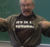 Frustrated professor rips off his shirt in the middle of lecture