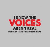 I KNOW THE VOICES AREN’T REAL…