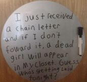 Chain letters are not so bad after all…
