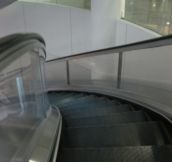 Curved escalator…