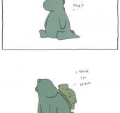 It’s not easy being a dinosaur…