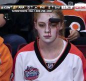 Meanwhile, at the Philadelphia Flyers game…