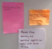 Passive aggressive notes from my roommate…