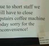 Sorry for the inconvenience…