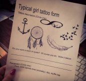 Proof that tattoo artists have a sense of humor…