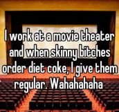 The perks of working in a movie theater…