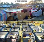 Evacuation Center: Philippines vs. Japan…