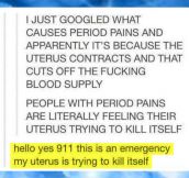 What causes period pains…
