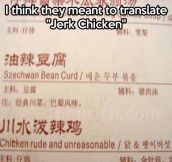 Jerk chicken…
