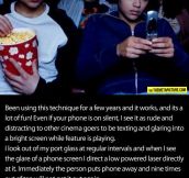 How to make people stop using their phone in the theater…