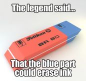 The blue part actually erased any trace of paper…