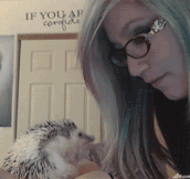 This hedgehog isn’t afraid of anything…