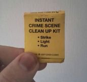 Crime scene clean up kit…