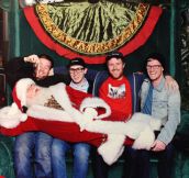 Just me and my friends, hanging out with Santa…