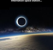 A solar eclipse from space…