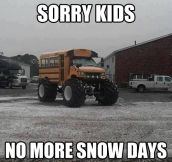 School bus ruining a perfect snow day…