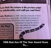 Badass of the year award…