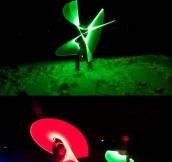 Light painting with lightsabers