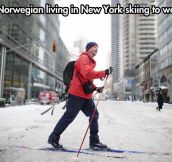 A Norwegian going to work…