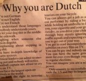 Why the Dutch are great…