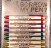 Borrow my pen…