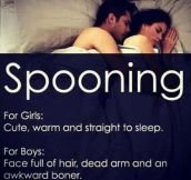 Guys have it rough being the big spoon…