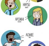 Sneezing in 10 languages