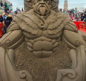 Sand sculpture at the NZ Sandcastle Competition…
