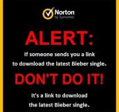 Norton actually posted this on their Facebook timeline…
