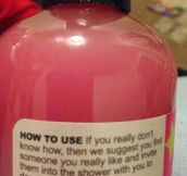 Helpful tip on the back, because classic labels can be boring…