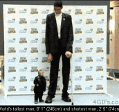 World’s tallest and shortest man…